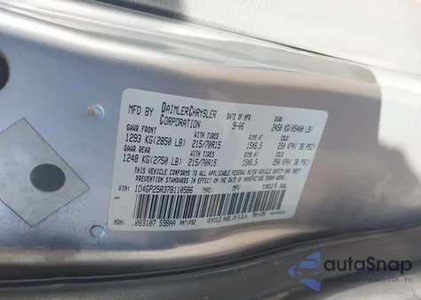 2007 Dodge Caravan Se z USA, uszkodzony, nr VIN 1D4GP25R37B110586